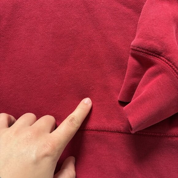 Vintage 90s Y2K Aeropostale Womans Size Medium Cropped Sweatshirt Tie Front Red - Picture 3 of 8